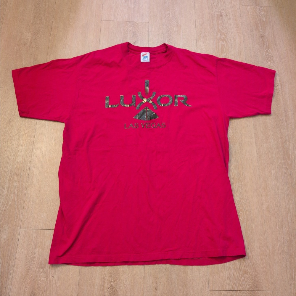 VTG Luxor Las Vegas Men's Large Shirt Pyramid Casino Gambling Slots Egypt USA